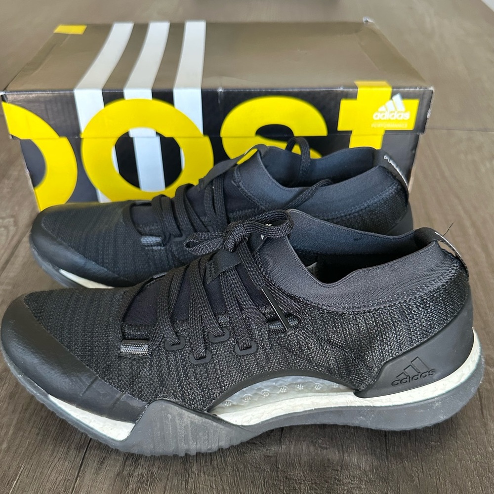 ADIDAS| PureBOOST X Trainer - Black and White Athletic Sneakers 7.5